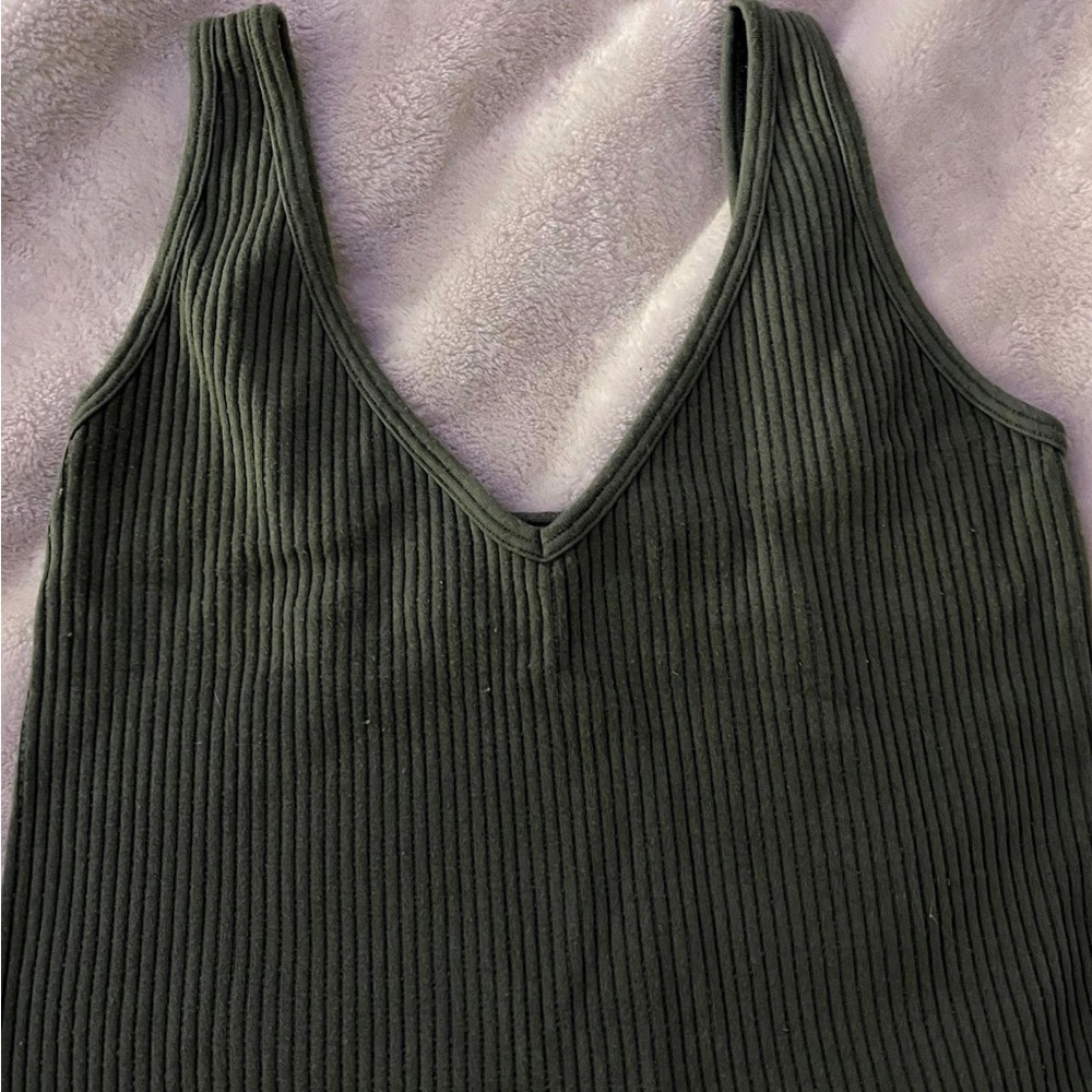 ribbed green tank top s